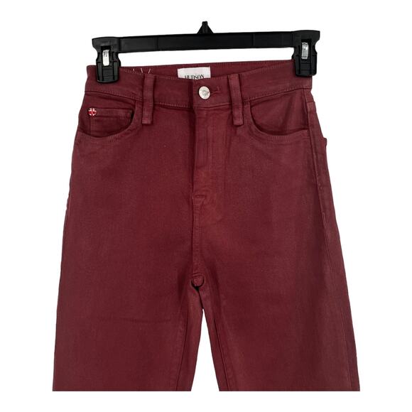 Hudson jeans coated Noa high rise straight crop brown size 23 - Picture 2 of 8